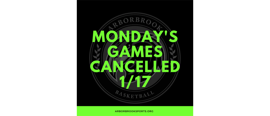 Monday's Games vs Anson Cancelled